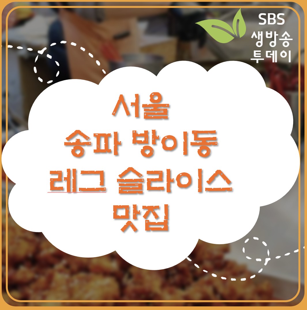 서울 송파 방이동 레그 슬라이스 맛집 ❘ 생방송투데이 나온 로스로스 완벽 정리