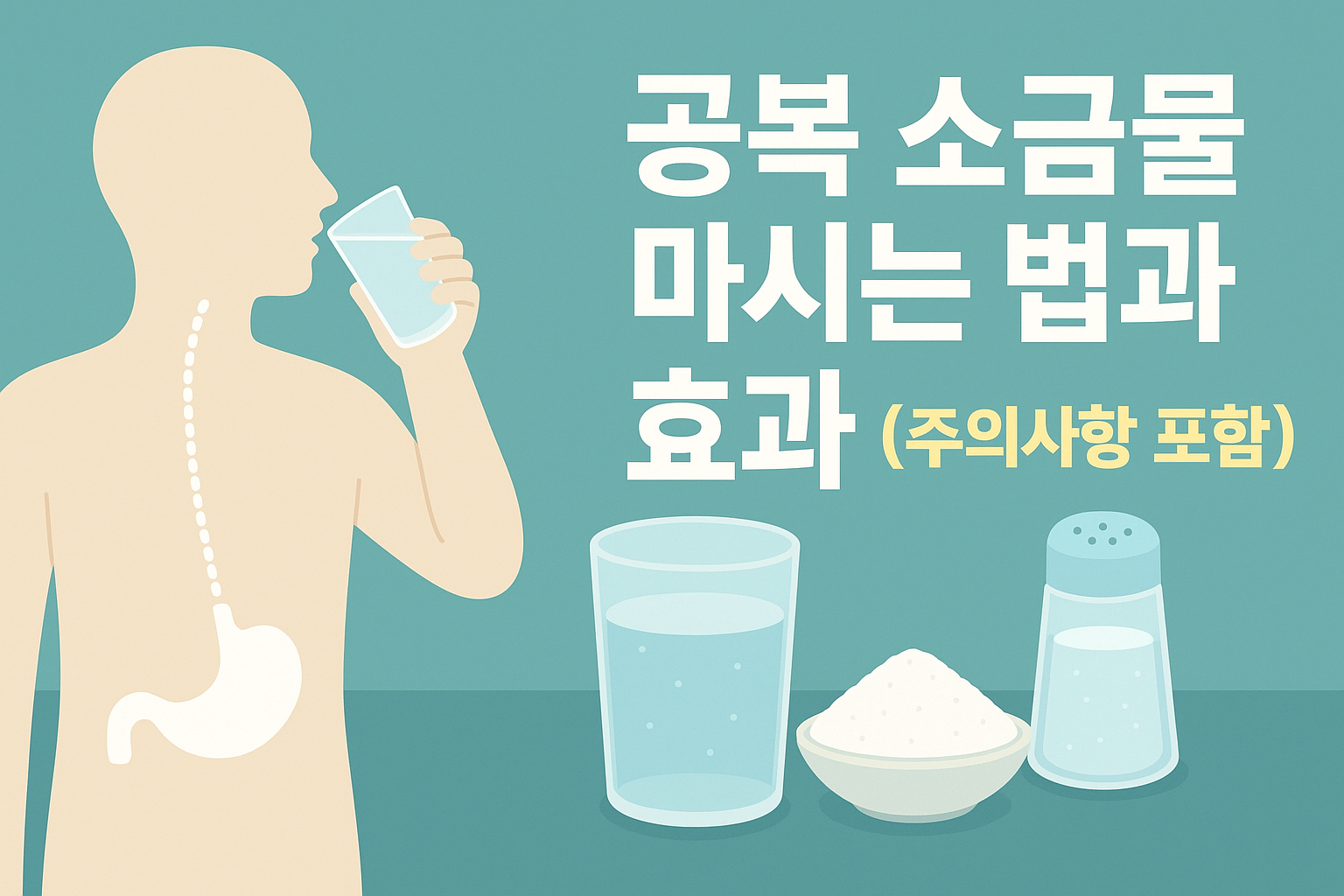 공복 소금물 이미지