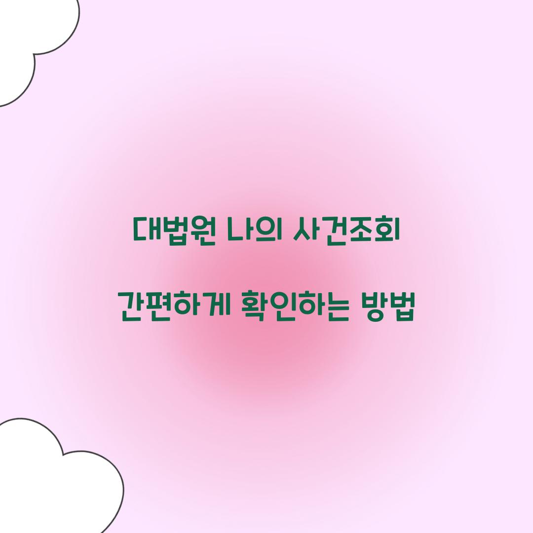 대법원 나의 사건조회