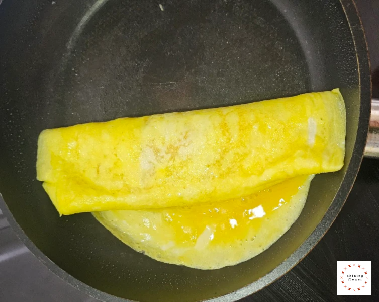 계란말이-계란 2단 접기