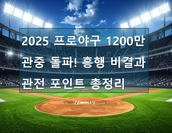 2025 프로야구 1200만 관중돌파! 흥행비결과 관전포인트 정리