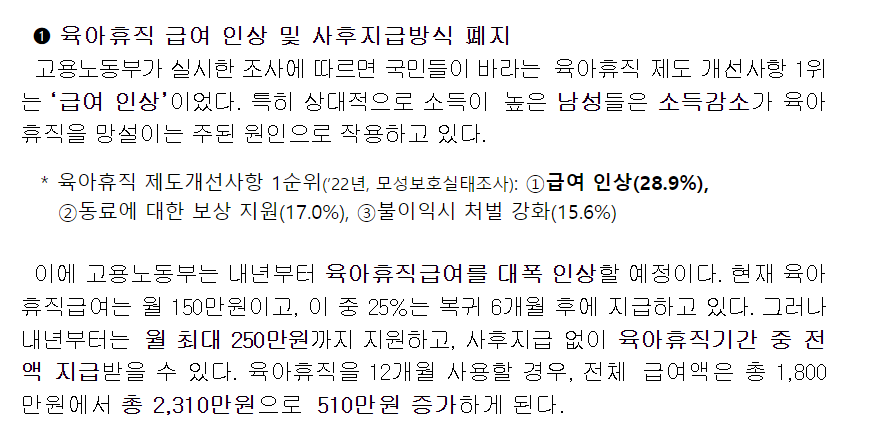 2025 육아휴직 변경사항