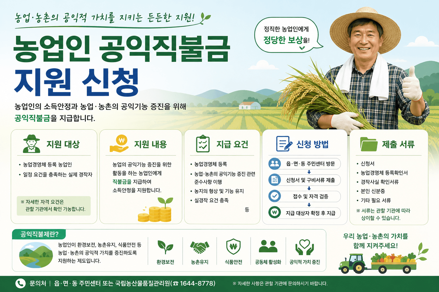 농업인공익직불금 지원 신청