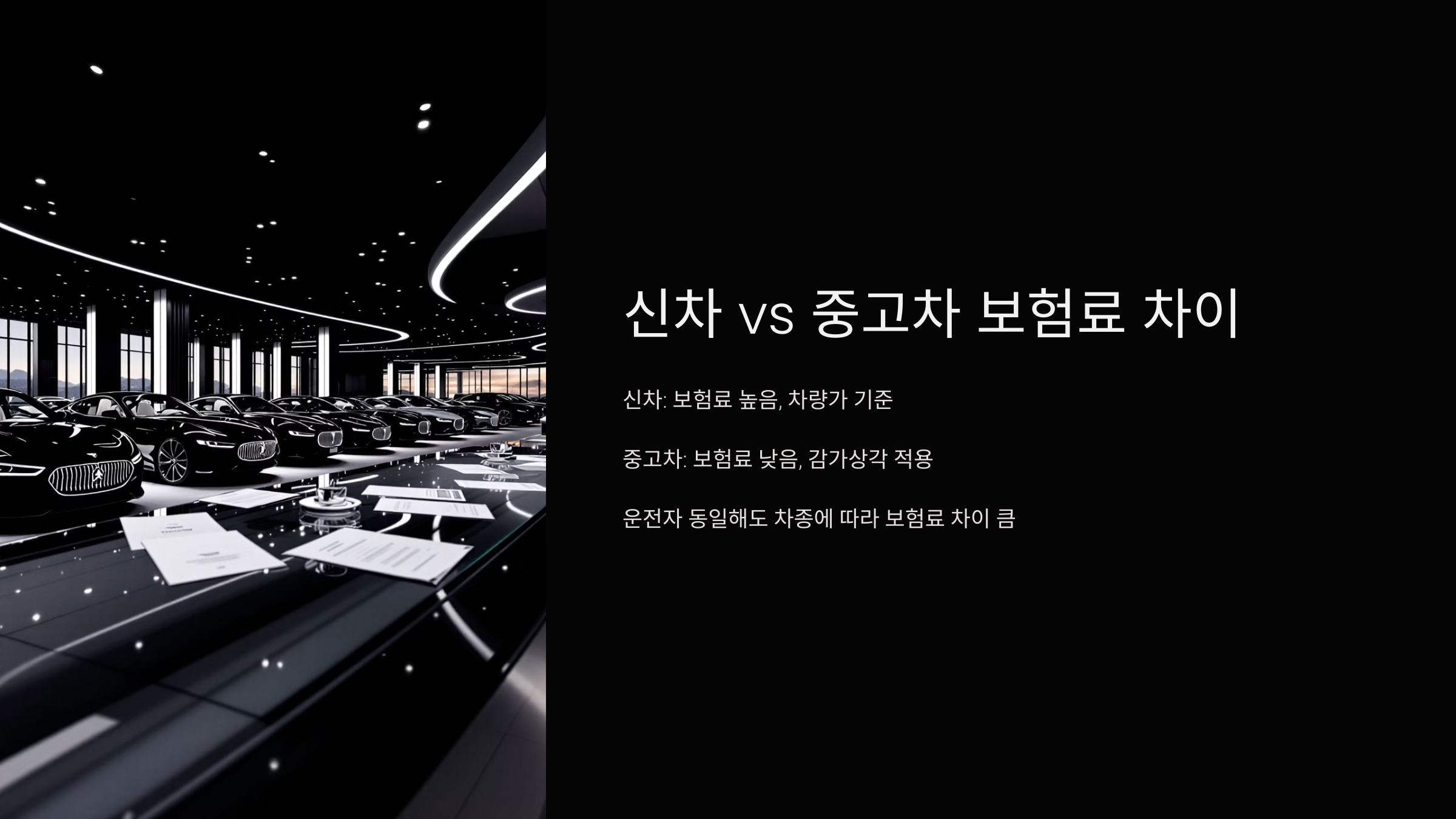 신차 vs 중고차 보험료 차이