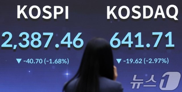 12월 9일 오전 한국거래소 전광판