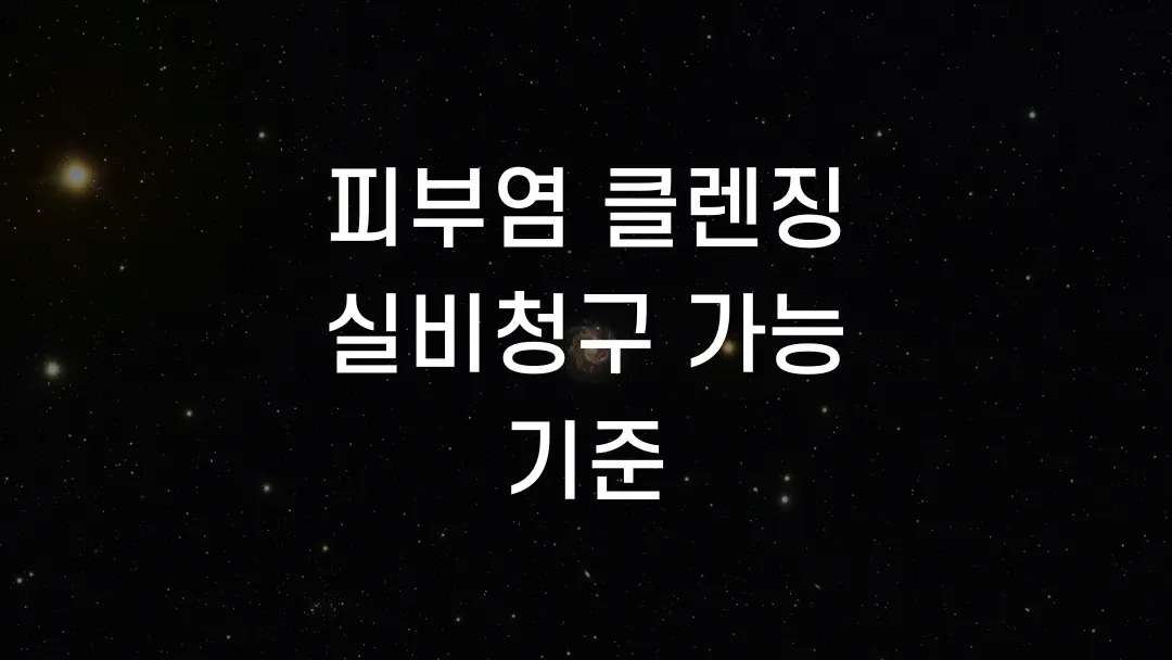 피부염 클렌징 실비청구 가능 기준