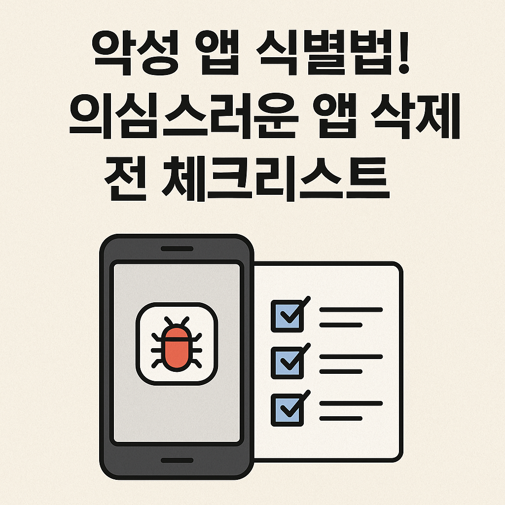 악성 앱 식별법! 의심스러운 앱 삭제 전 체크리스트
