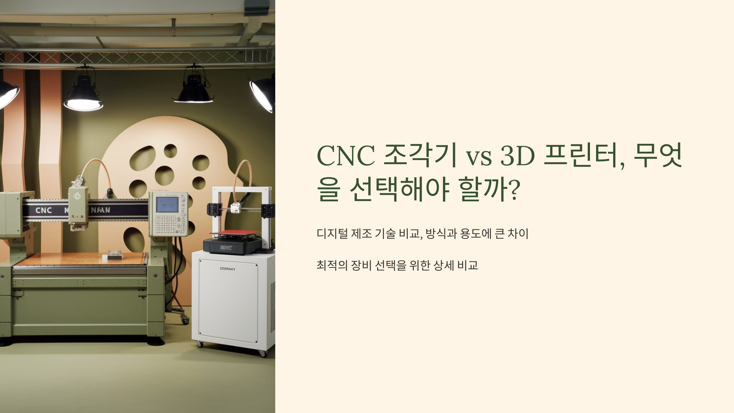 CNC 조각기 vs 3D 프린터