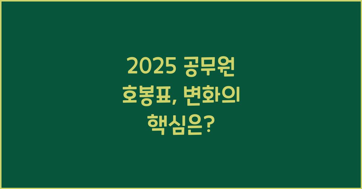2025 공무원 호봉표
