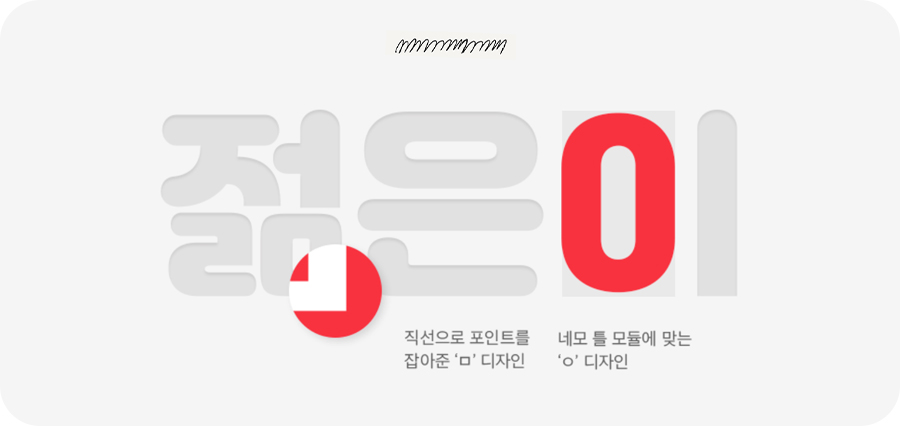 여기어때 잘난체 폰트의 특징2