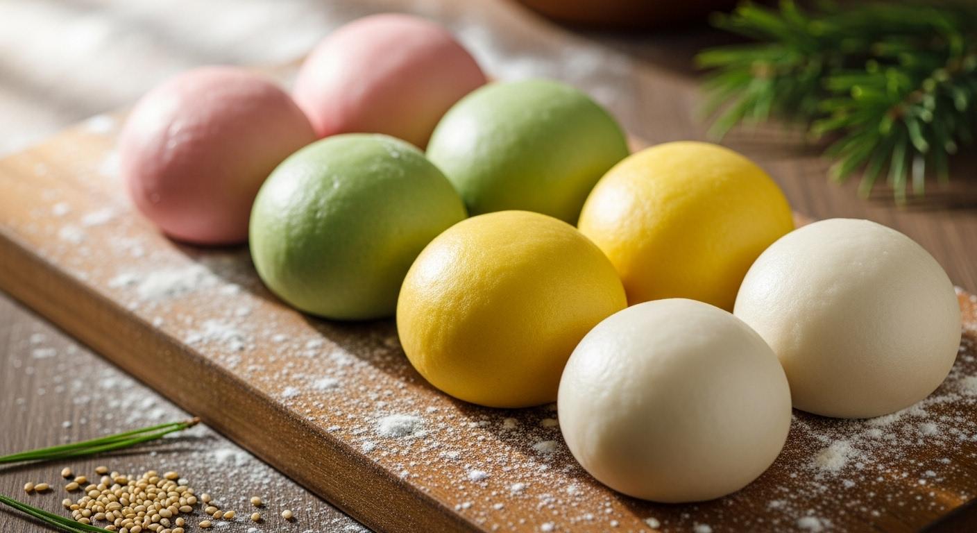 송편 컬러 반죽