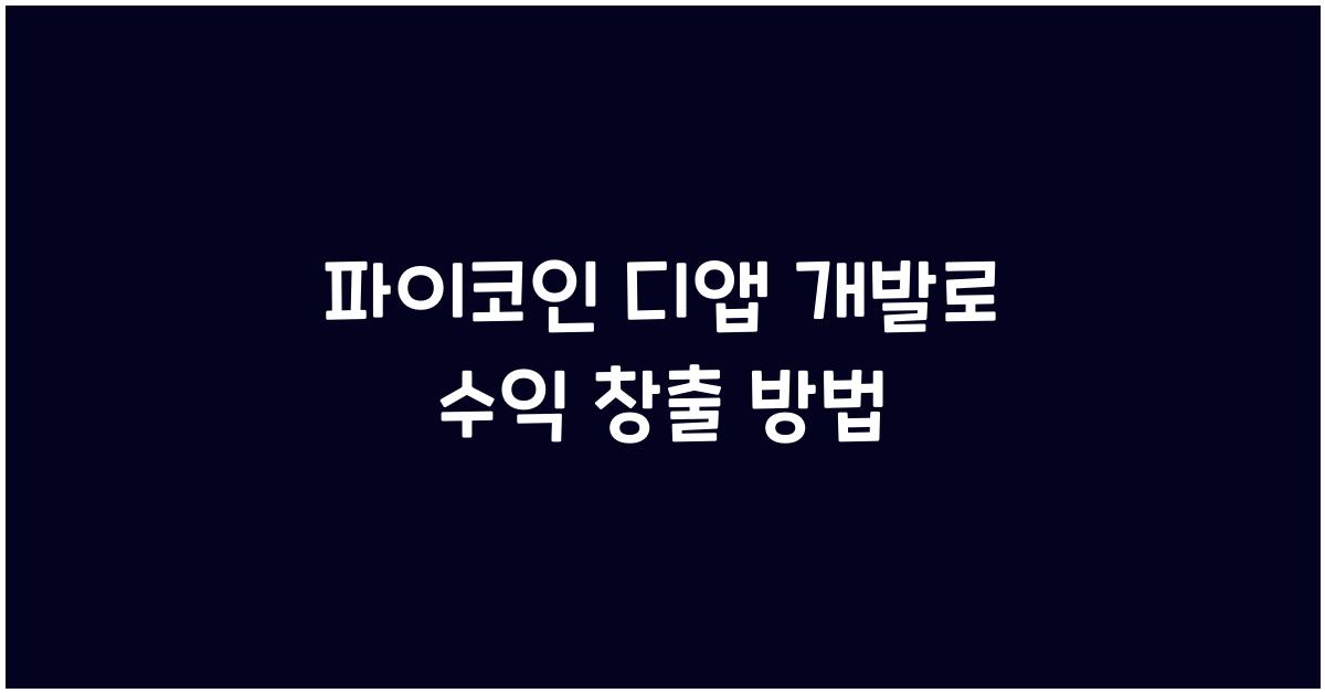 파이코인 디앱 개발