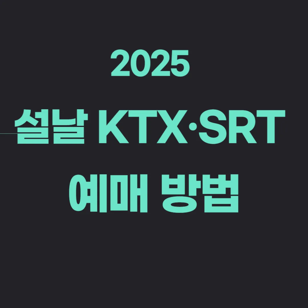 2025 설날 KTX·SRT 기차표 예매 방법 총정리