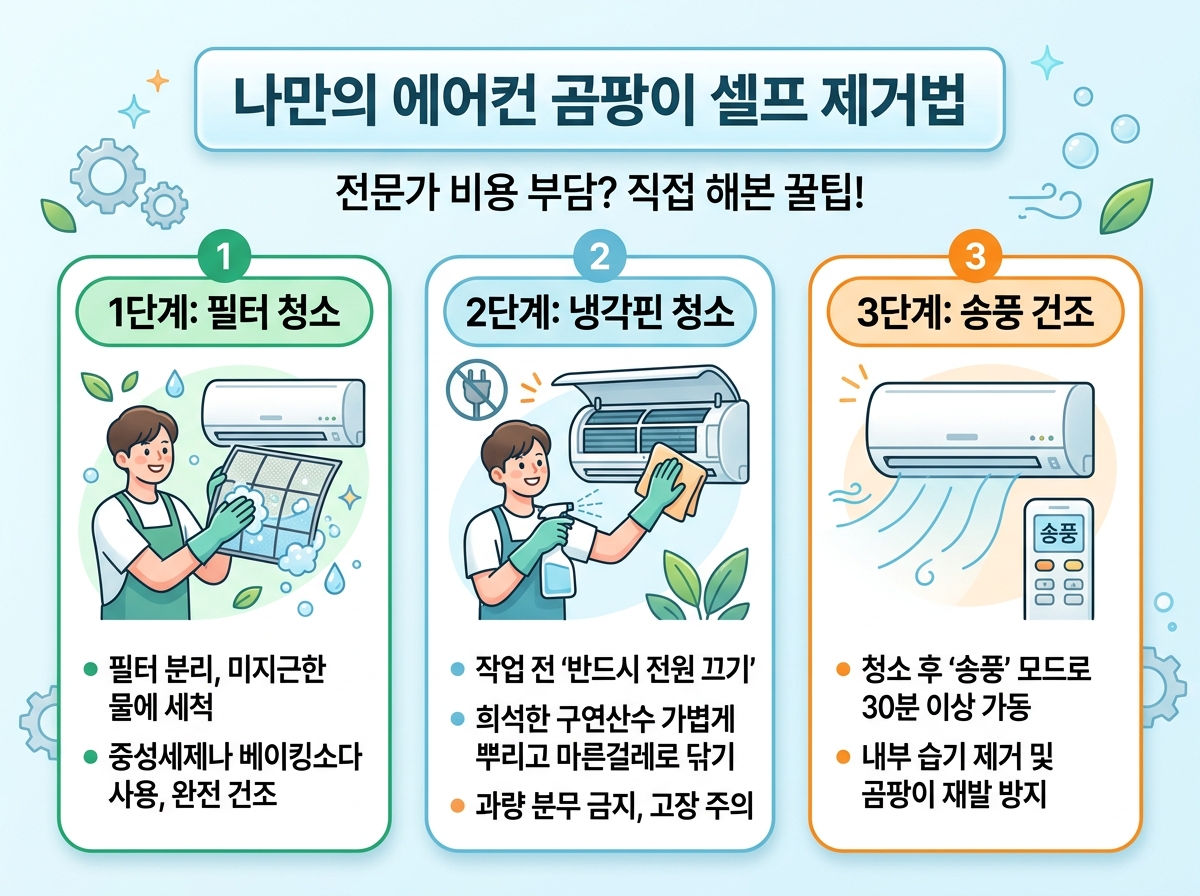 에어컨 냄새 원인 곰팡이 제거 방법