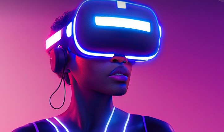 VR기기를 착용하고 있는 사람