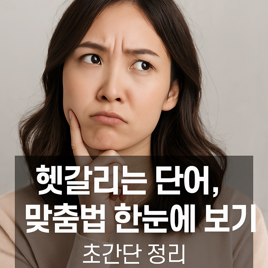 헷갈리는 단어, 맞춤법 한눈에 보기 &ndash; 초간단 정리