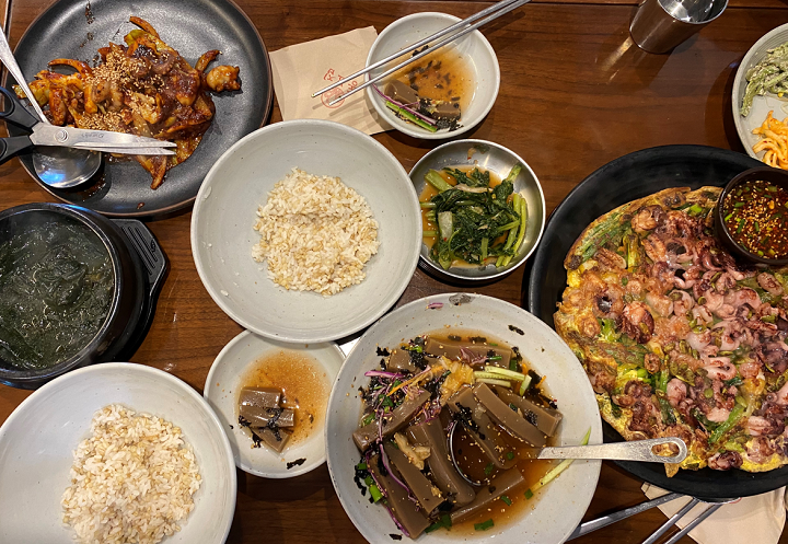 파전-묵사발-쭈꾸미볶음