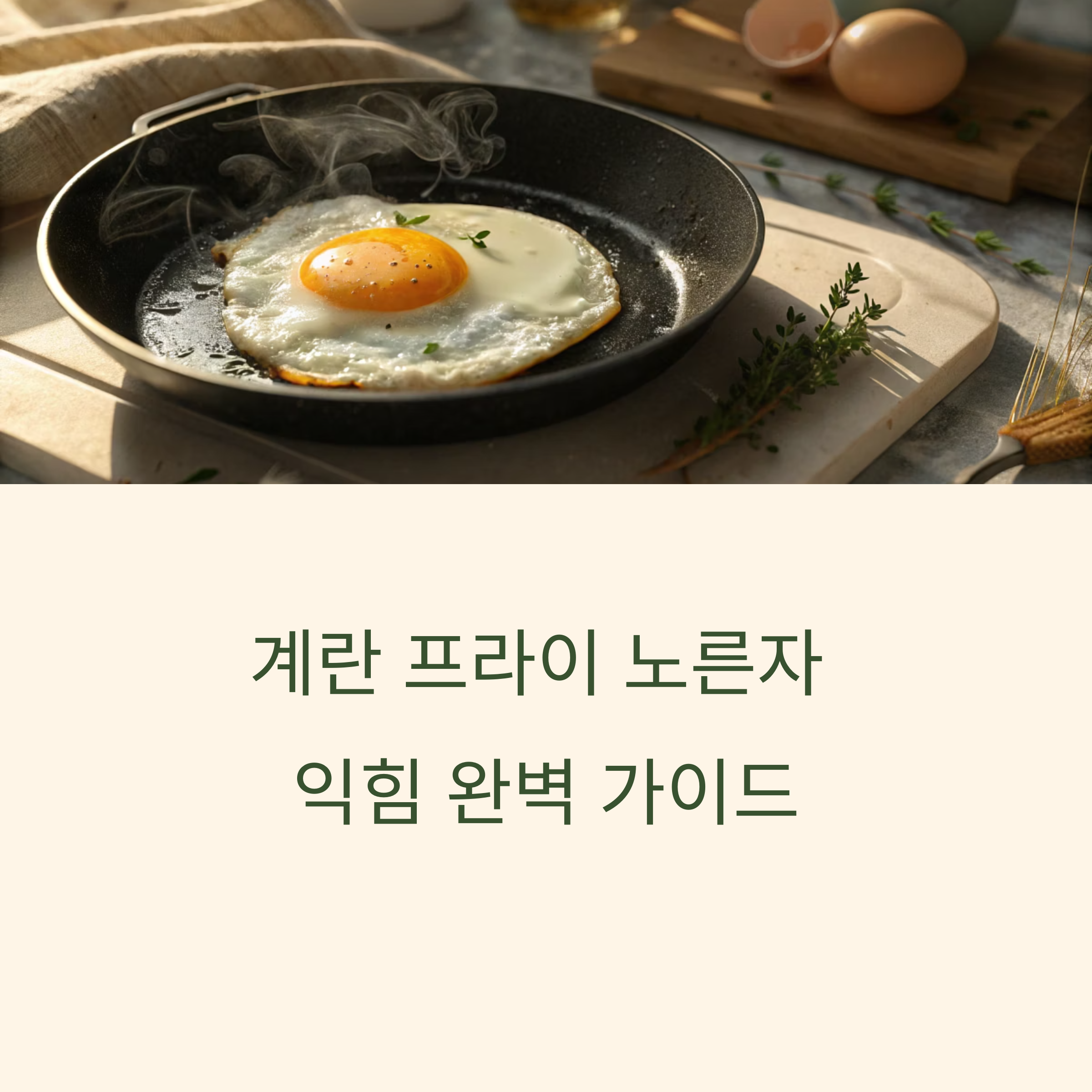 계란 프라이, 노른자 익힘 3단계 완벽 조절 가이드