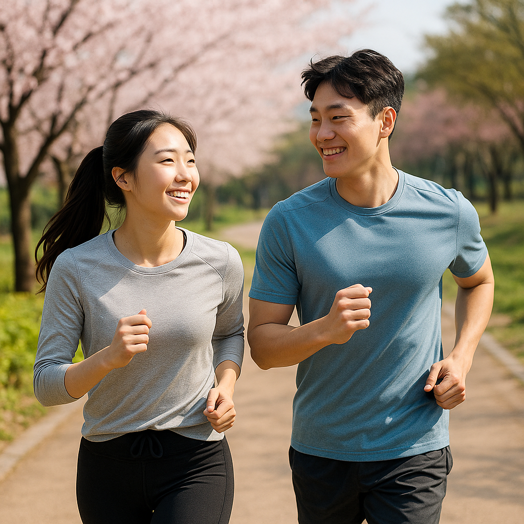 봄 산책하는 커플