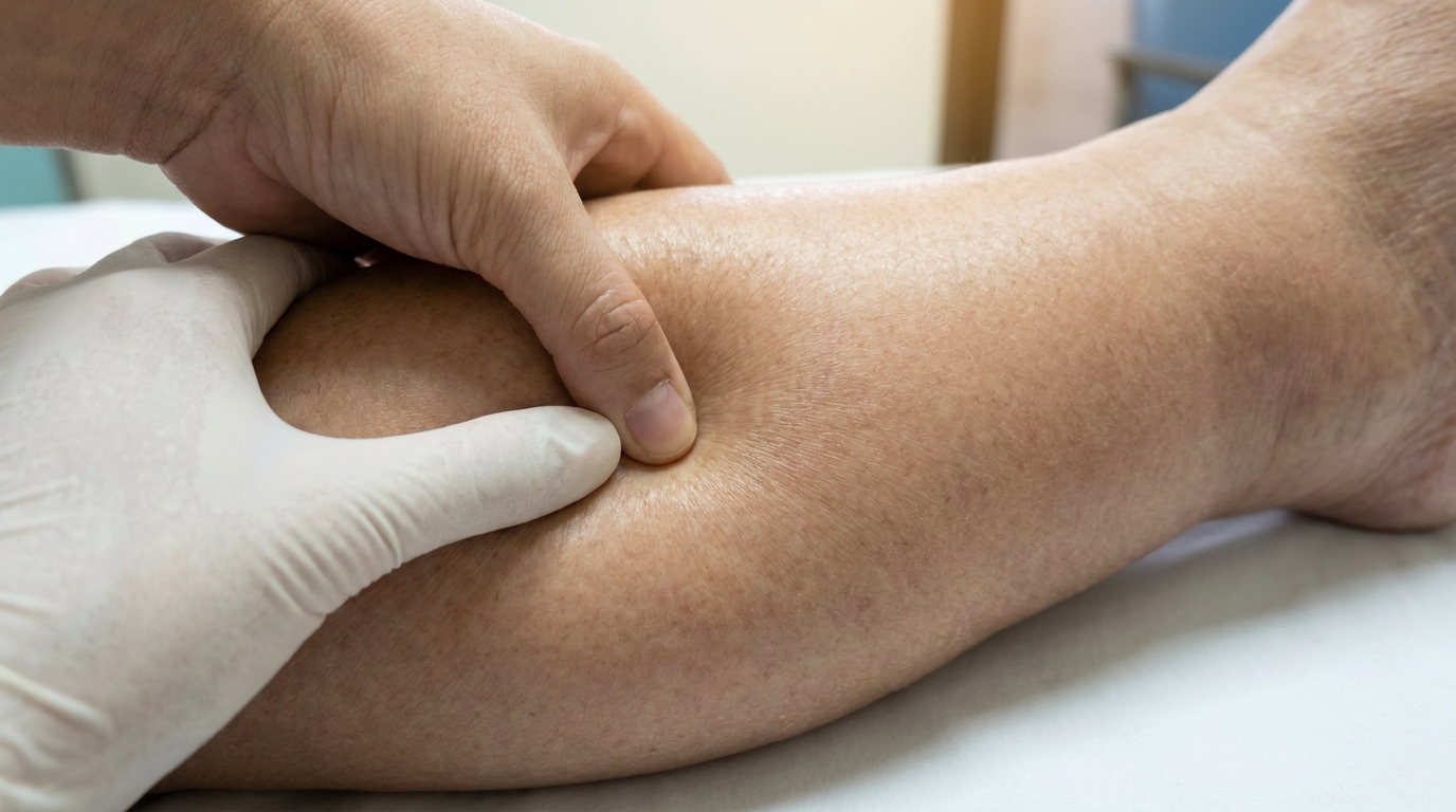 급성구획증후군 자가 진단을 위해 환부를 눌러보고 감각을 체크하는 방법