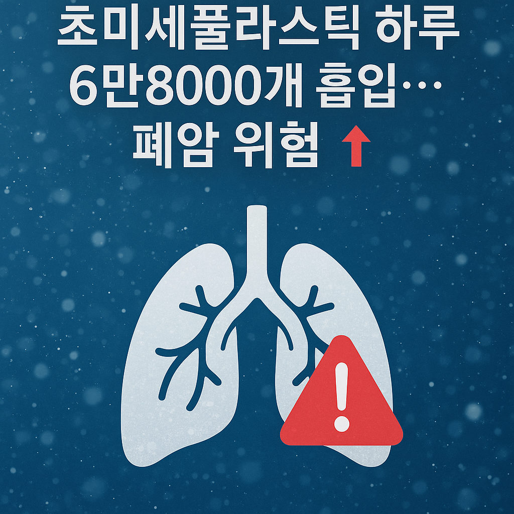 “초미세플라스틱 흡입 위험, 하루 6만8000개 입자 폐 깊숙이 침투, 폐암·심혈관 질환 연관”