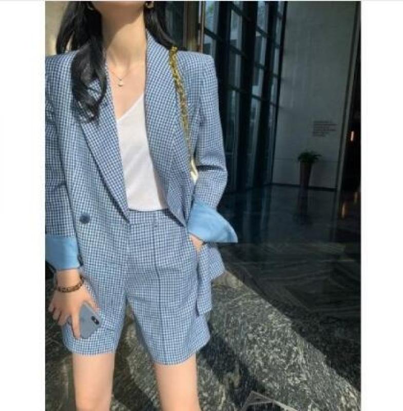 여자 여름 정장 셋업 반바지 자켓 세트