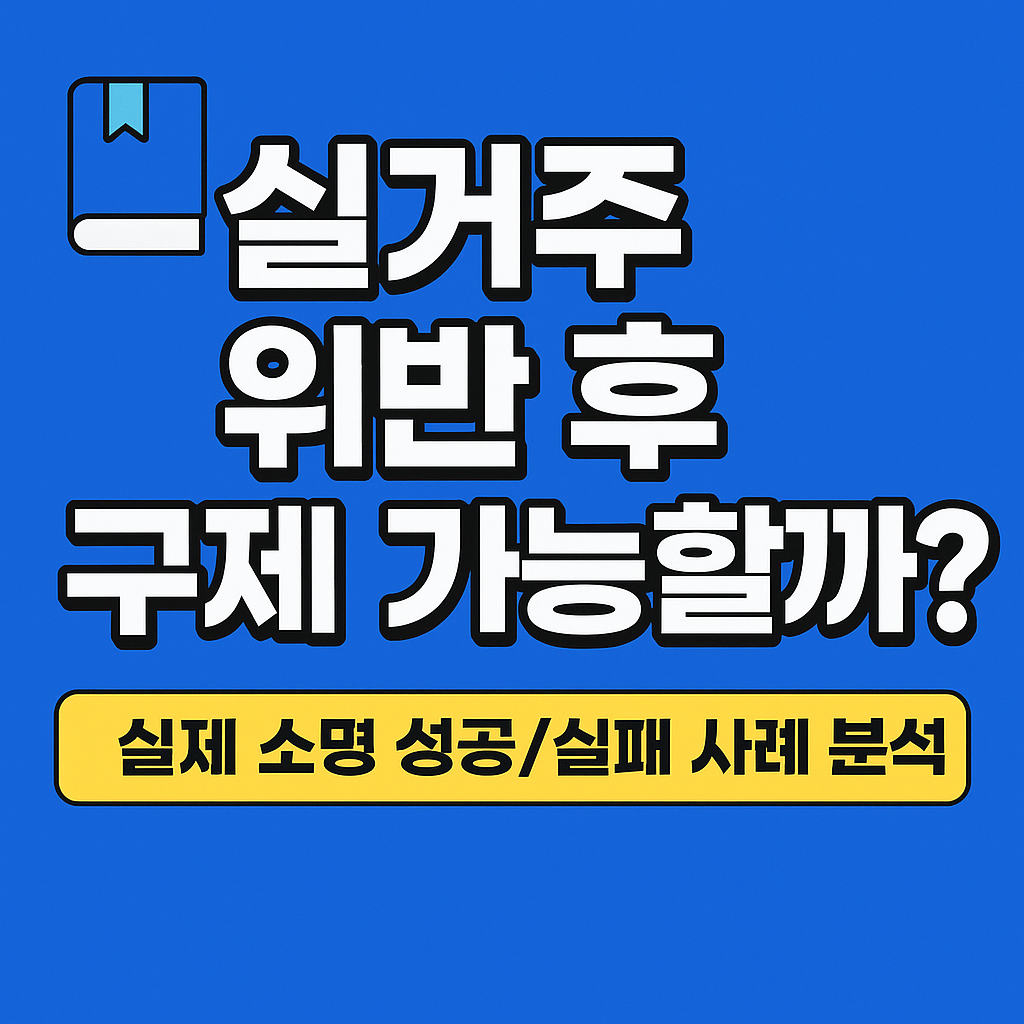 📘 실거주 위반 후 구제 가능할까? 실제 소명 성공/실패 사례 분석