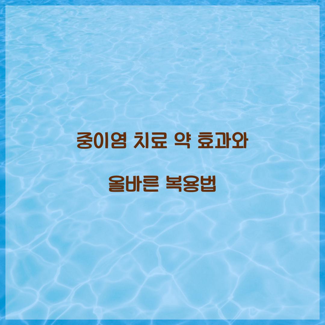 중이염 치료 약