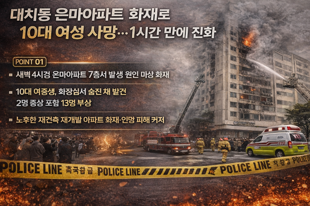 대치동 은마아파트 화재 10대 사망, 너무 가슴 아픈 진실