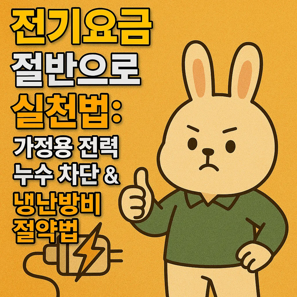 전기요금 절반으로 줄이는 실천법: 가정용 전력 누수 차단 &amp; 냉난방비 절약법