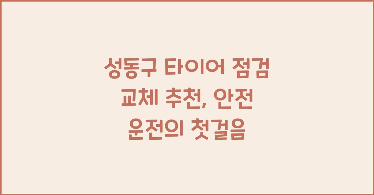 성동구 타이어 점검 교체 추천