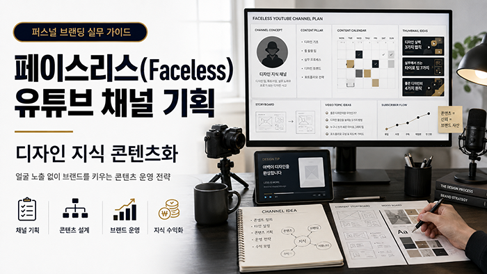 퍼스널 브랜딩을 위한 페이스리스(Faceless) 유튜브 채널 기획 및 디자인 지식 콘텐츠화