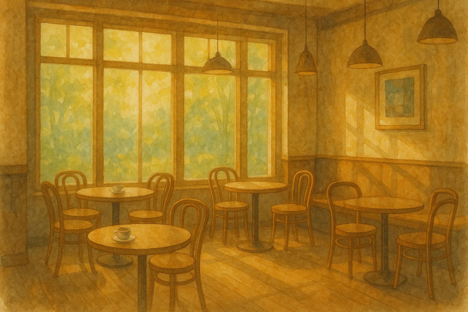 햇살 가득한 카페 인테리어