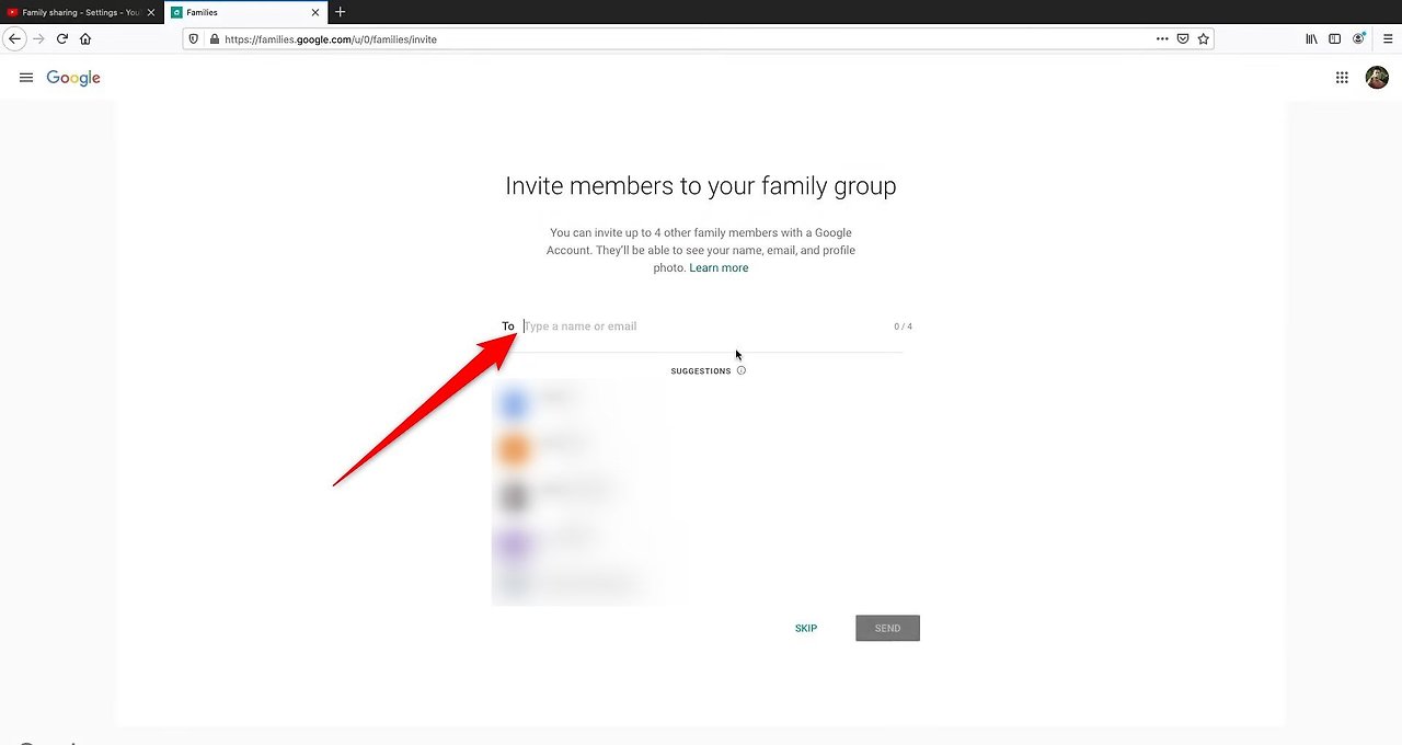 유튜브 TV 설정 메뉴에서 가족 구성원 추가