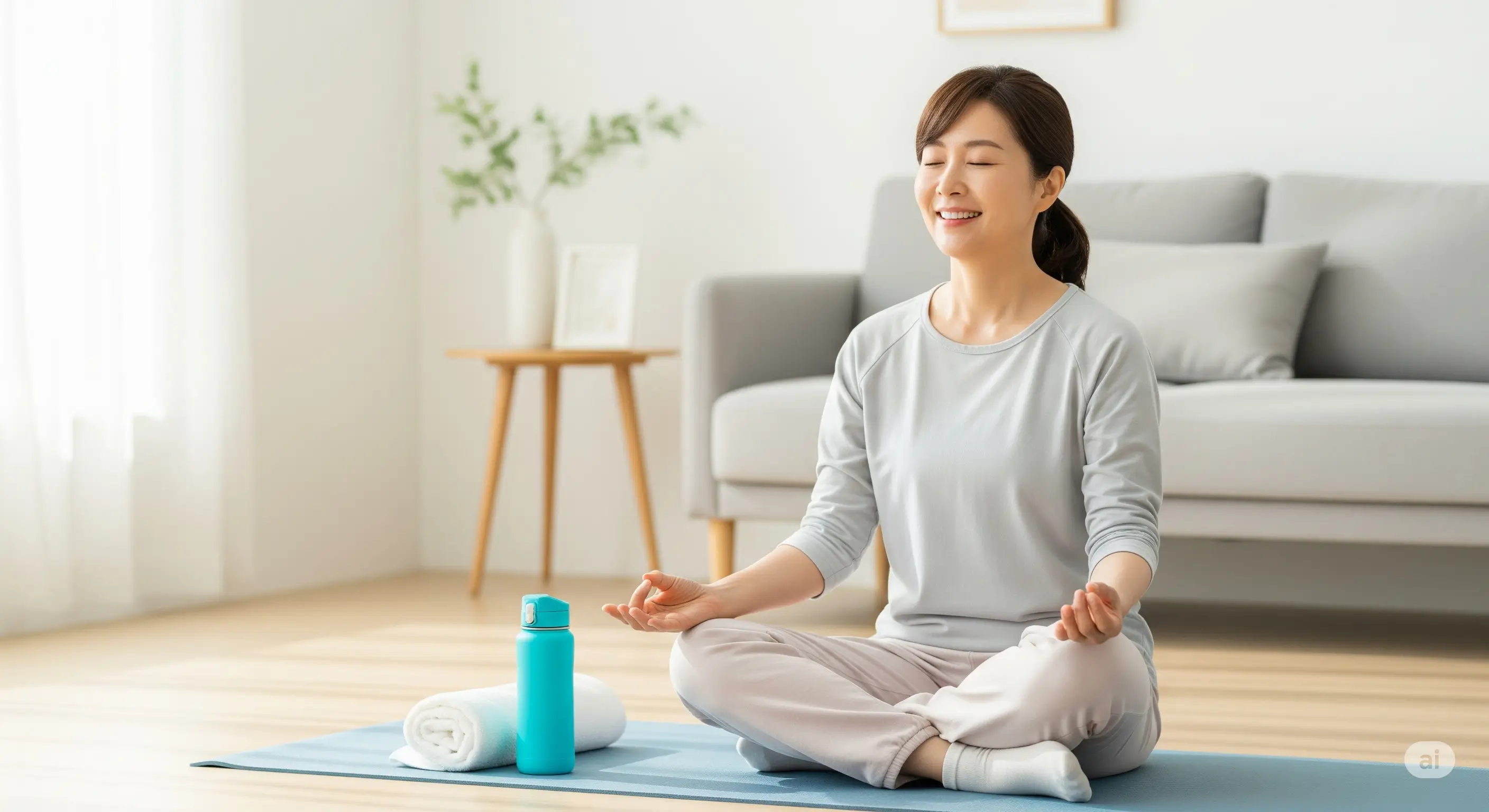 아보하, 오팔세대 라이프스타일로 명상하는 장면