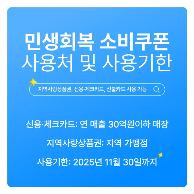 민생회복 소비쿠폰 사용처