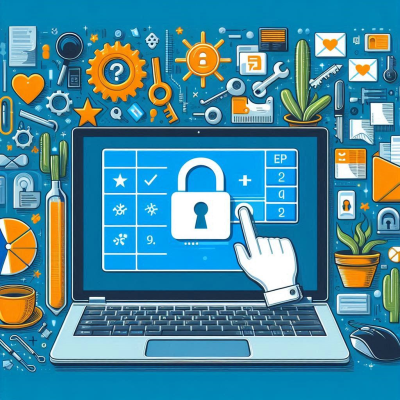 터치 스크린에서 보안 패널을 조작하는 손