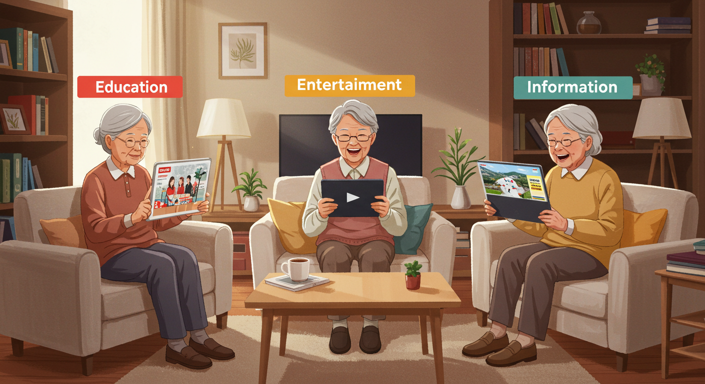 유튜브 콘텐츠 유형별 비교 (정보성, 오락성, 교육성)