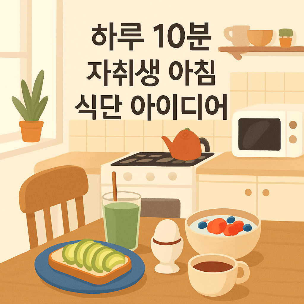 하루 10분 자취생 아침 식단 아이디어 이미지 사진