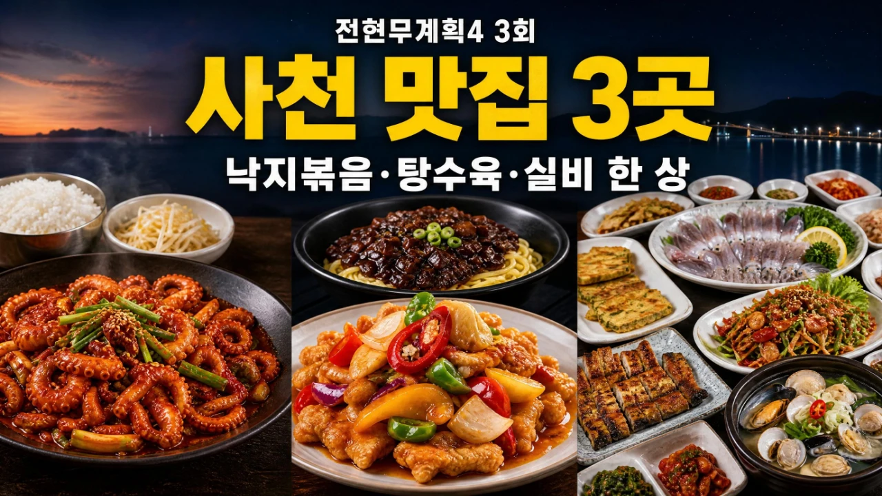 전현무계획4 3회 사천 맛집 털보원조해물전골 산낙지볶음, 덕합반점 사천탕수육, 그대와나 실비 한 상