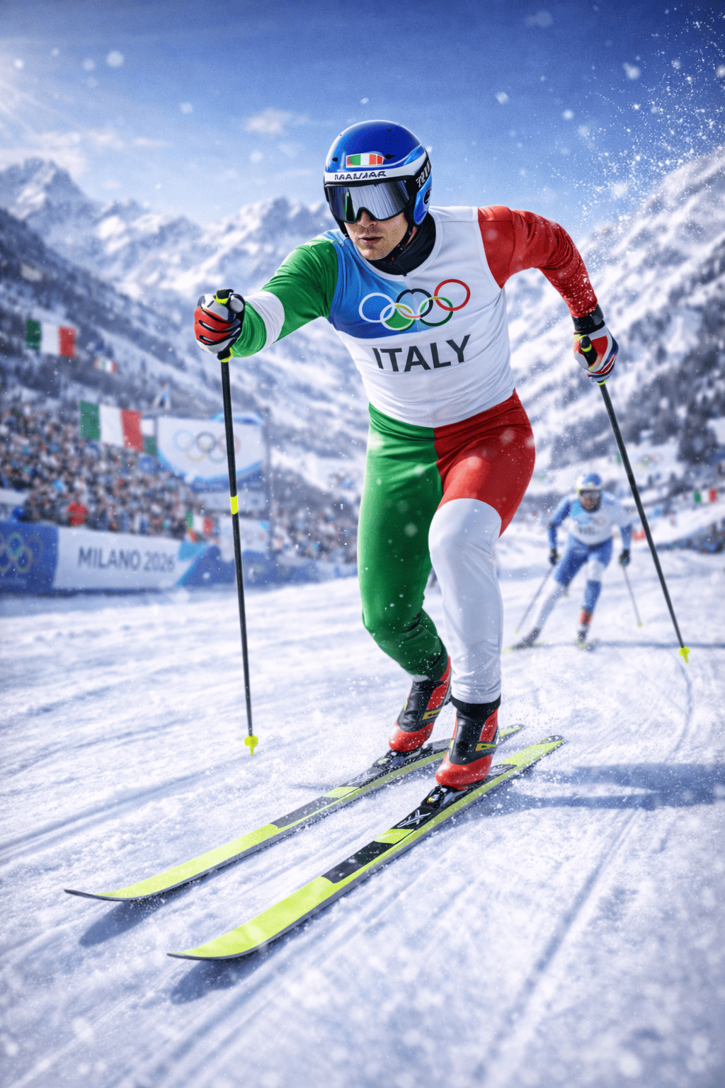 AI로 만든 밀라노 동계 올림픽 크로스컨트리 스키 경기 이미지