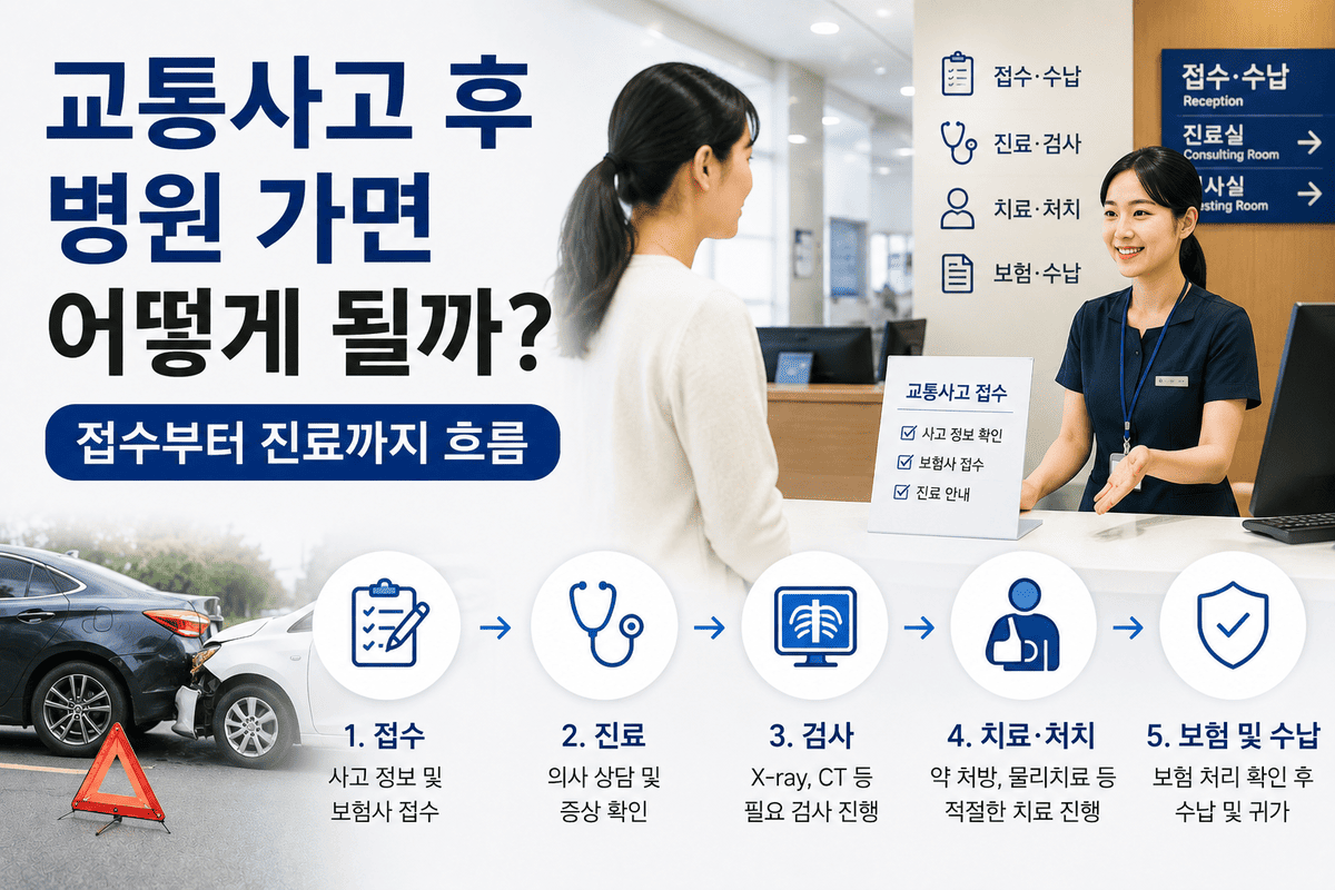 교통사고 후 병원 가면 어떻게 될까 접수부터 진료까지 흐름