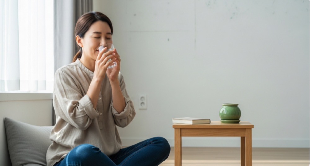 입마름 증상 수분 관리 모습