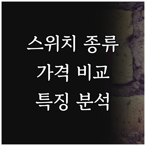스위치 종류별 가격 및 특징 비교