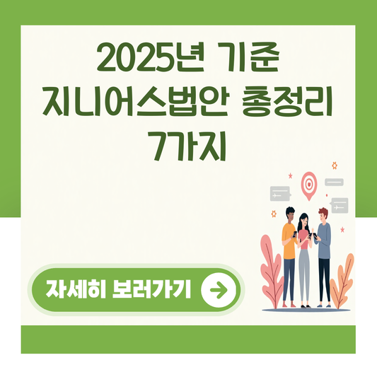 2025년 기준 지니어스법안 총정리 7가지 대표 이미지
