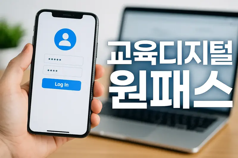 스마트폰으로 교육디지털원패스 로그인하는 모습