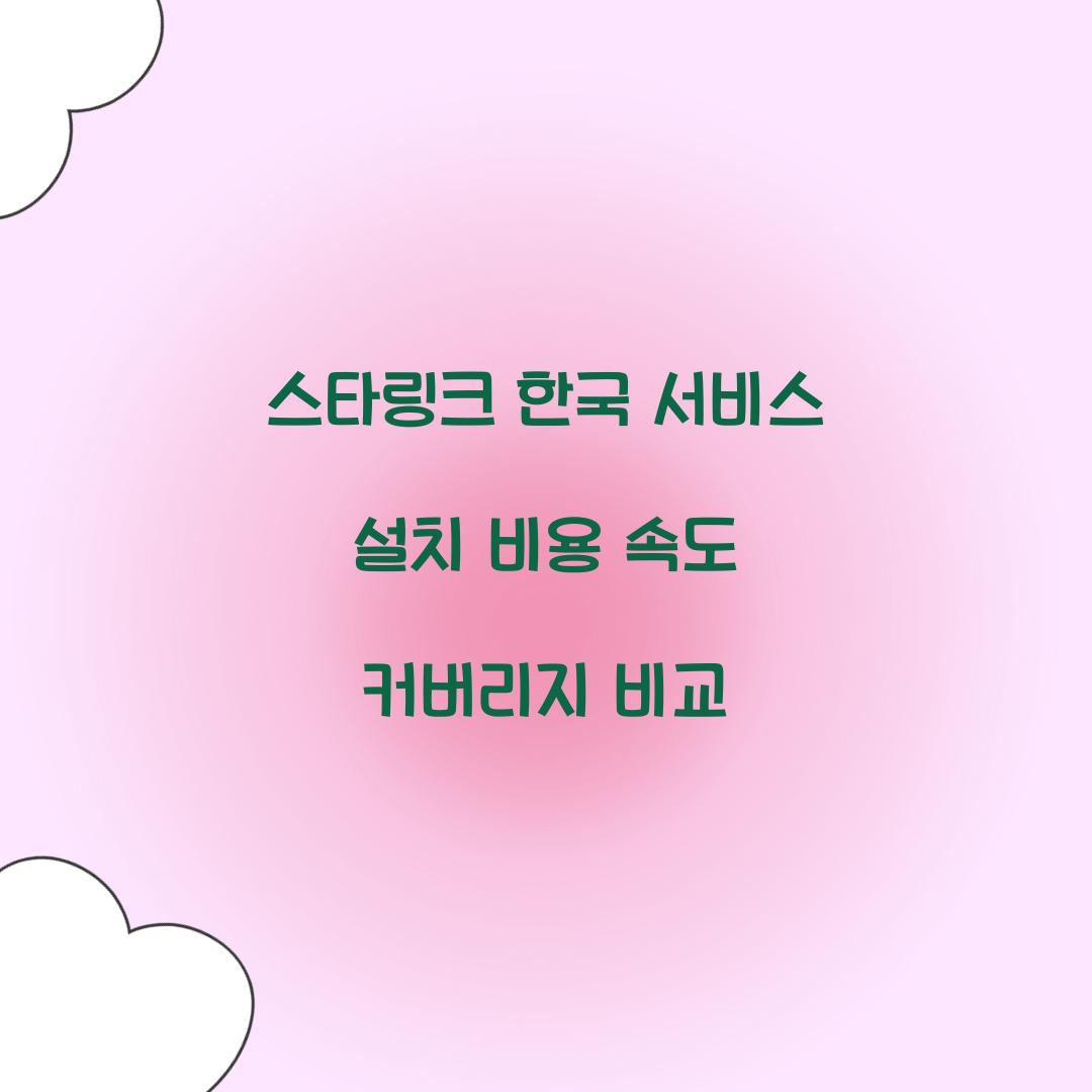 스타링크 한국 서비스