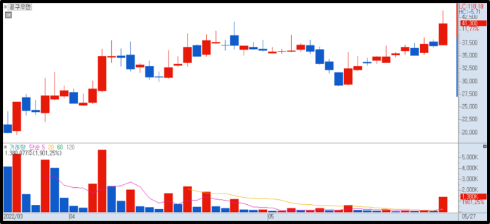 공구우먼 일봉 차트