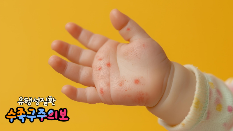 수족구병 증상 나타난 아이 손 발