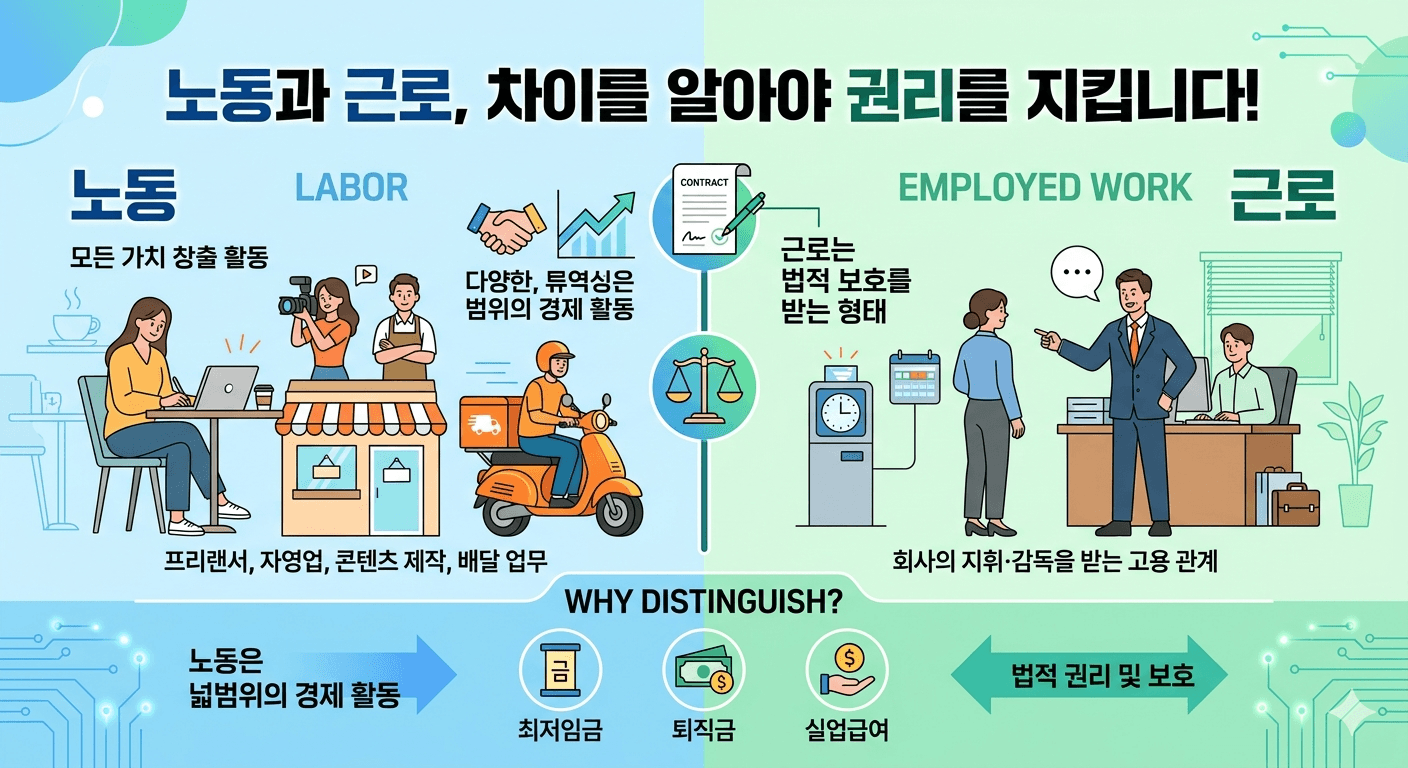 노동과 근로 차이 완벽 정리: 헷갈리면 손해 보는 이유와 법적 기준
